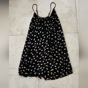 Billabong Black Romper With Flowers